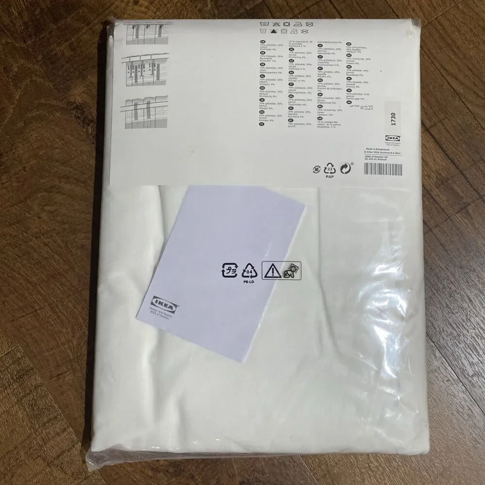 Ikea VIVAN White Curtain Panel Set 2 NEW 57 x 98.5